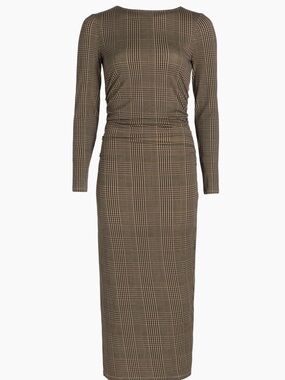 Veronica Beard Charissa stretch Jersey houndstooth midi dress